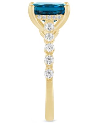 London Blue Topaz (2-3/4 ct. t.w.) & Diamond (1/2 ct. t.w.) Bridal Set in 14k Gold