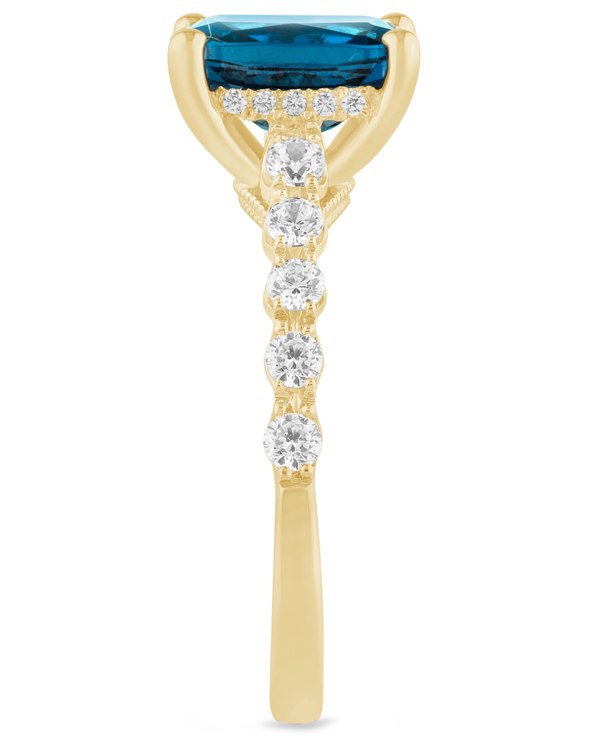 Macy's London Blue Topaz (2-3/4 Ct. T.w.) & Diamond (1/2 Ct. T.w.) Bridal Set In 14k Gold In London Blue Topaz