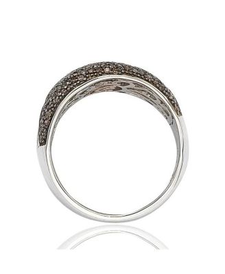 Suzy Levian Sterling Silver Cubic Zirconia Fold Over Ring