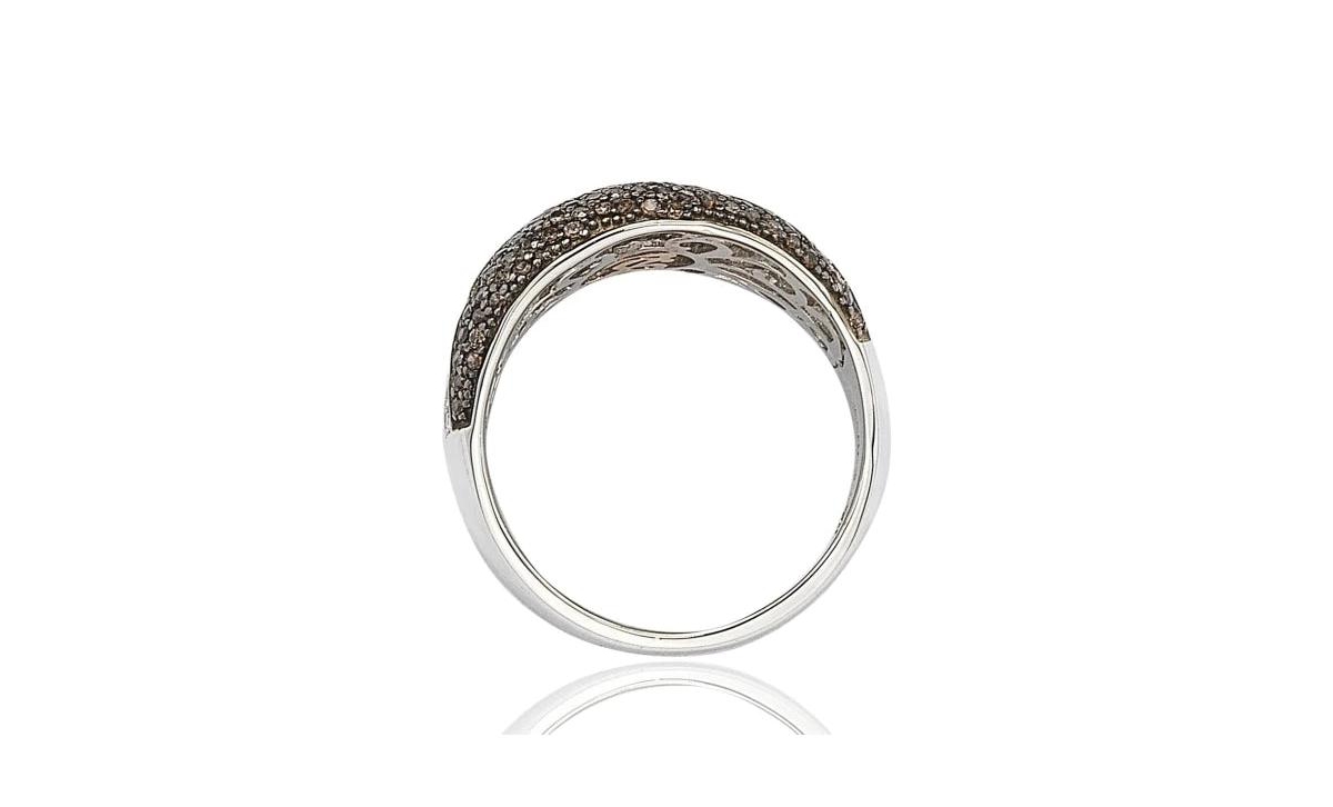 Suzy Levian New York Suzy Levian Sterling Silverand White Cubic Zirconia Ring - Brown