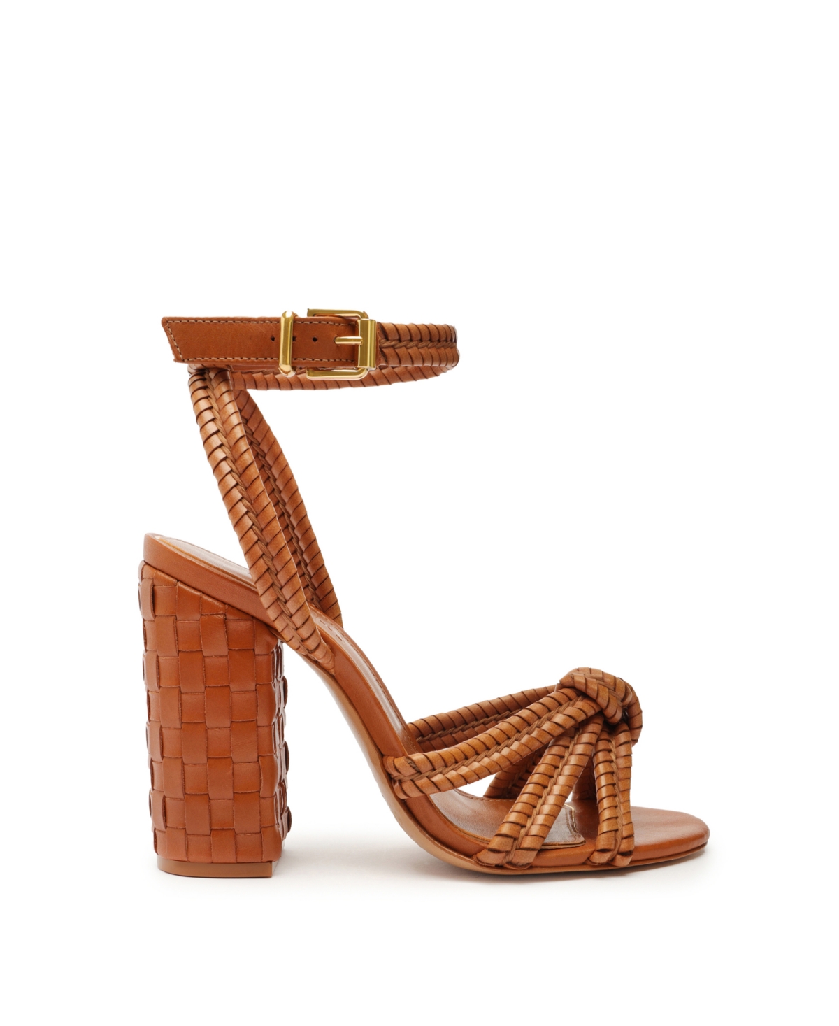 SCHUTZ WOMEN'S KAREENA WOVEN BLOCK HEEL SANDALS 