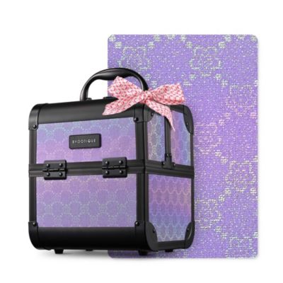 Makeup Train Case Cosmetic Organizer w/ Mirror Artist Grace ForgetMeNot