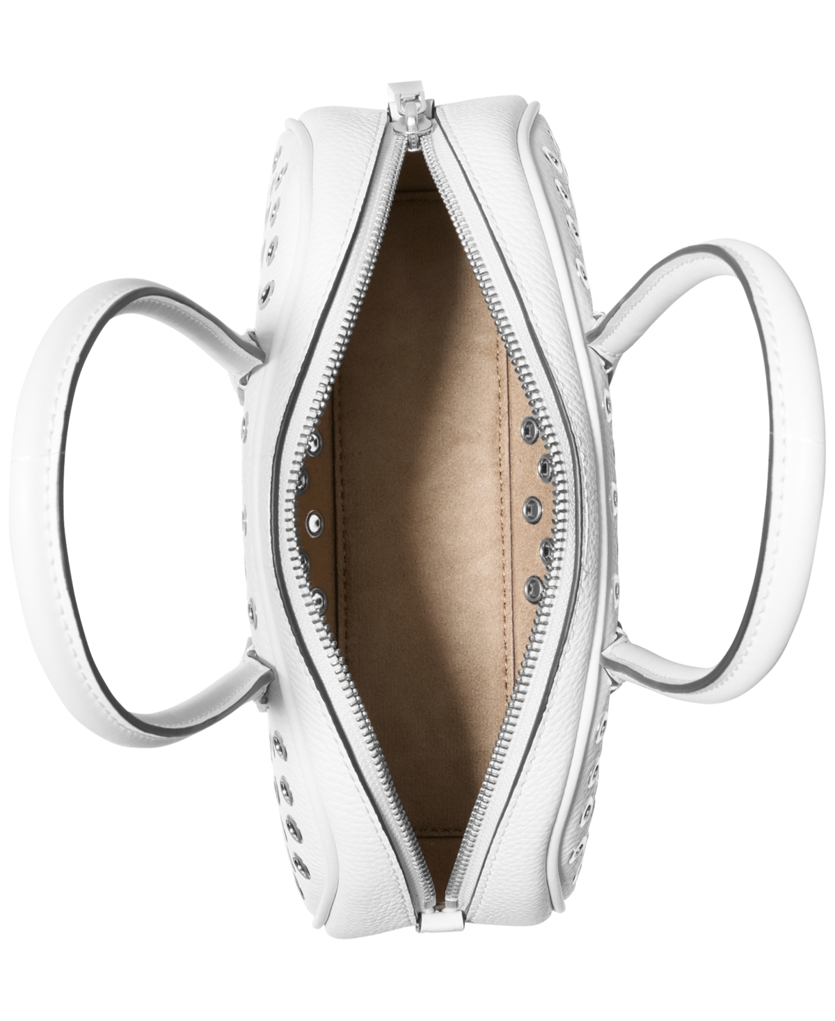 Michael Kors Michael  Lulu Leather Handle Satchel In Optic White