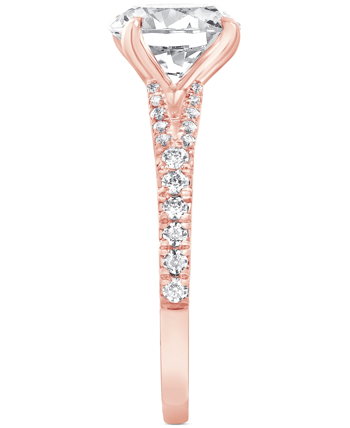 Badgley Mischka Igi Certified Lab Grown Diamond Engagement Ring (3 Ct. T.w.) In 14k White, Yellow Or Rose Gold In Rose Gold