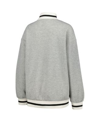 Women's Ash Michigan State Spartans In It To Win It Sporty Mock Neck Pullover Sweatshirt