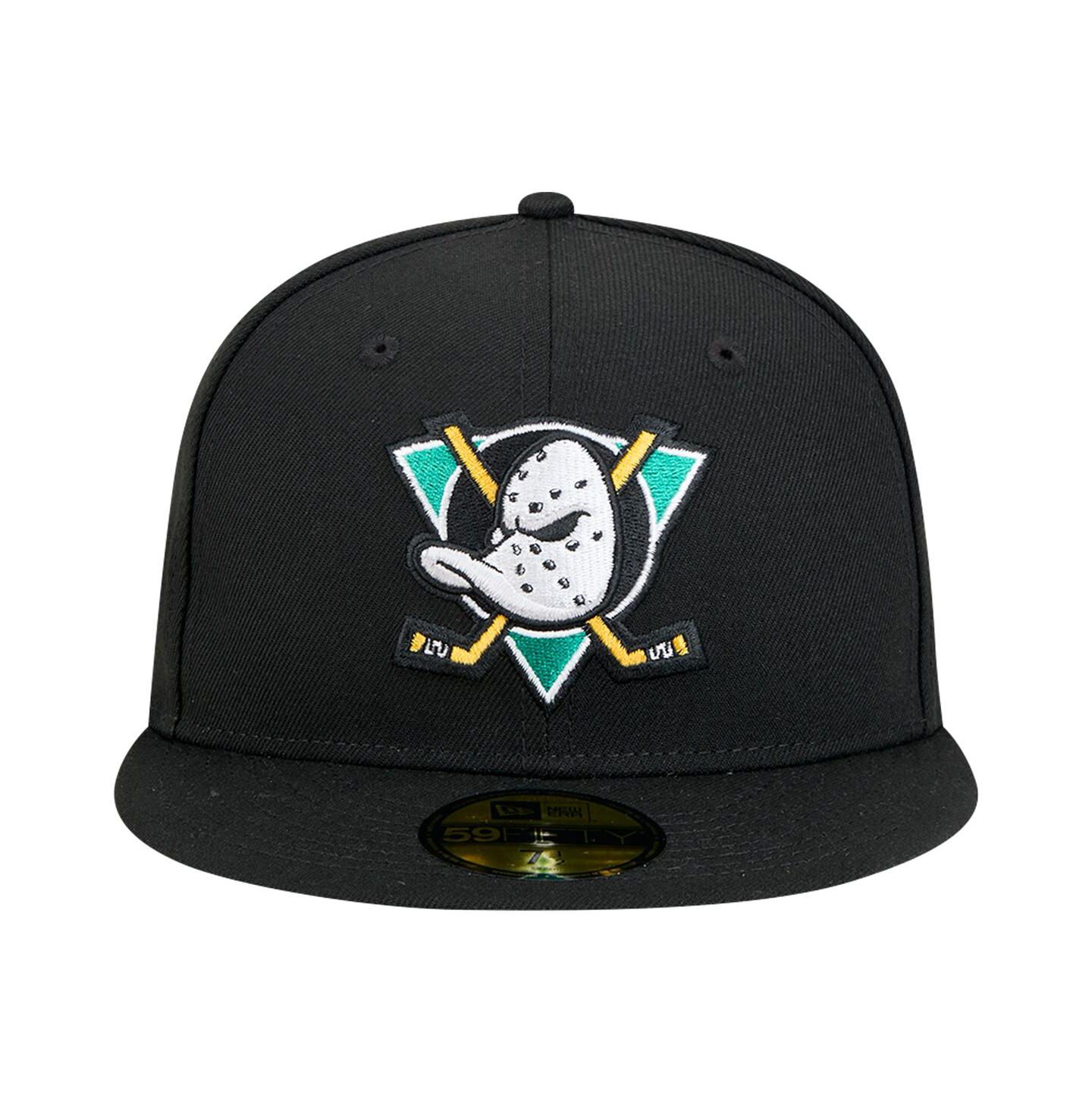 Мужская кепка New Era Black Anaheim Ducks Core 59FIFTY Fitted Hat — фото 2