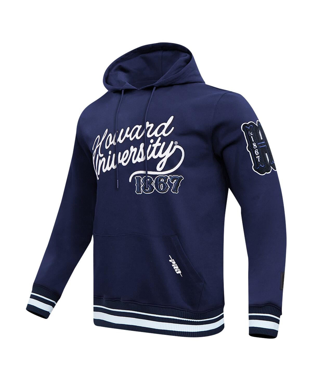 Pro Standard Men'sHoward Bison Vintage Varsity Pullover Hoodie - Navy