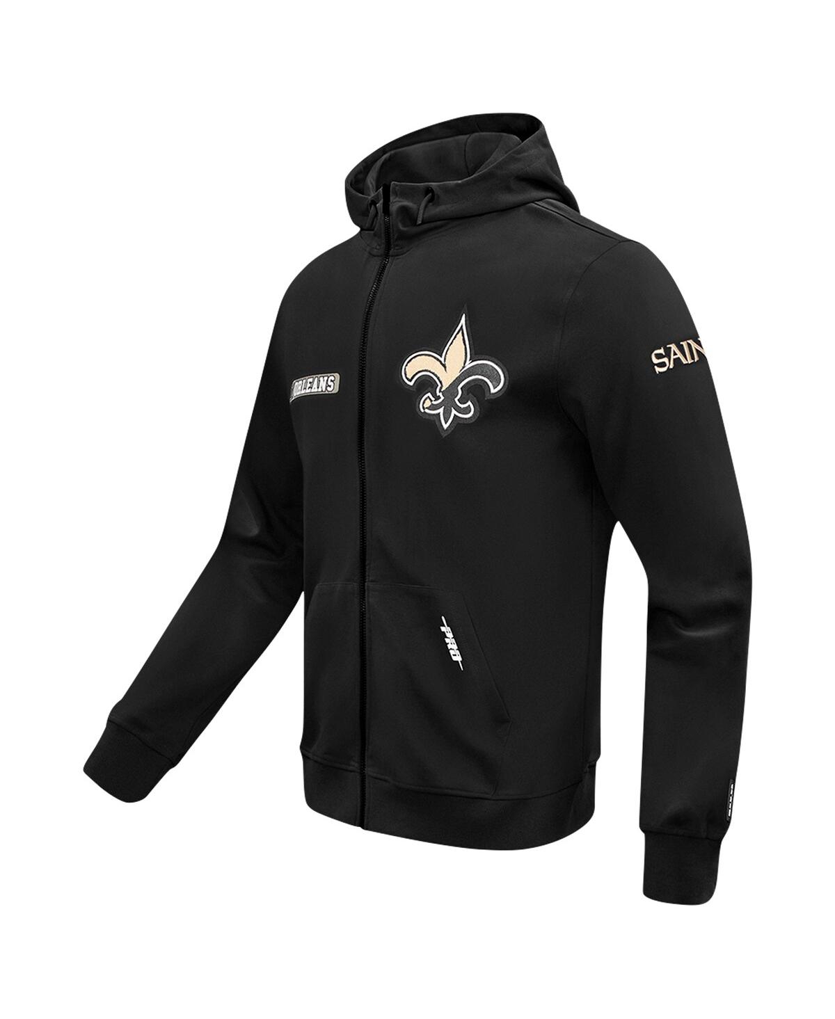 Pro Standard Men'sNew Orleans Saints Split Logo Double Knit Full-Zip Hoodie - Black