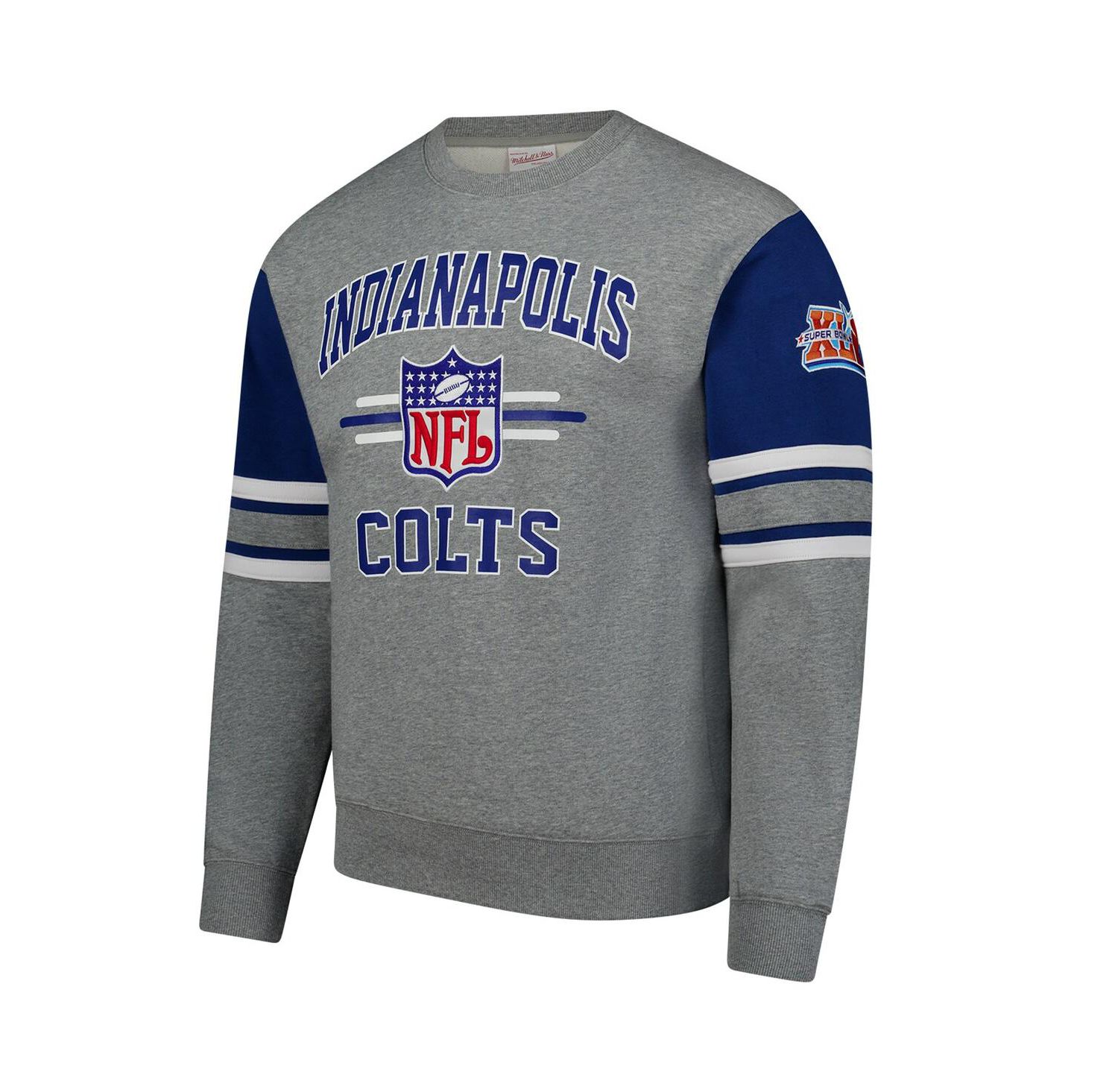 Men's Heather Gray Indianapolis Colts All Over 4.0 Vintage Logo Pullover Sweatshirt