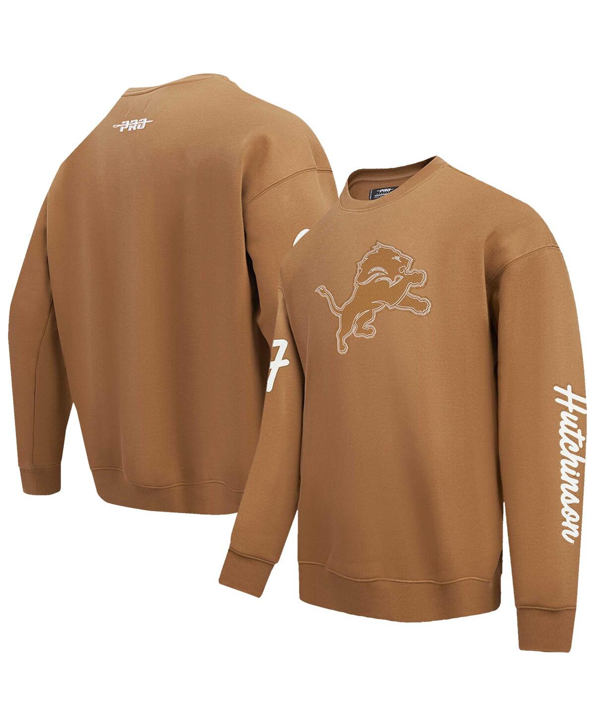 Shop Pro Standard Men's Aidan Hutchinson Brown Detroit Lions Pullover Crewneck Sweatshirt