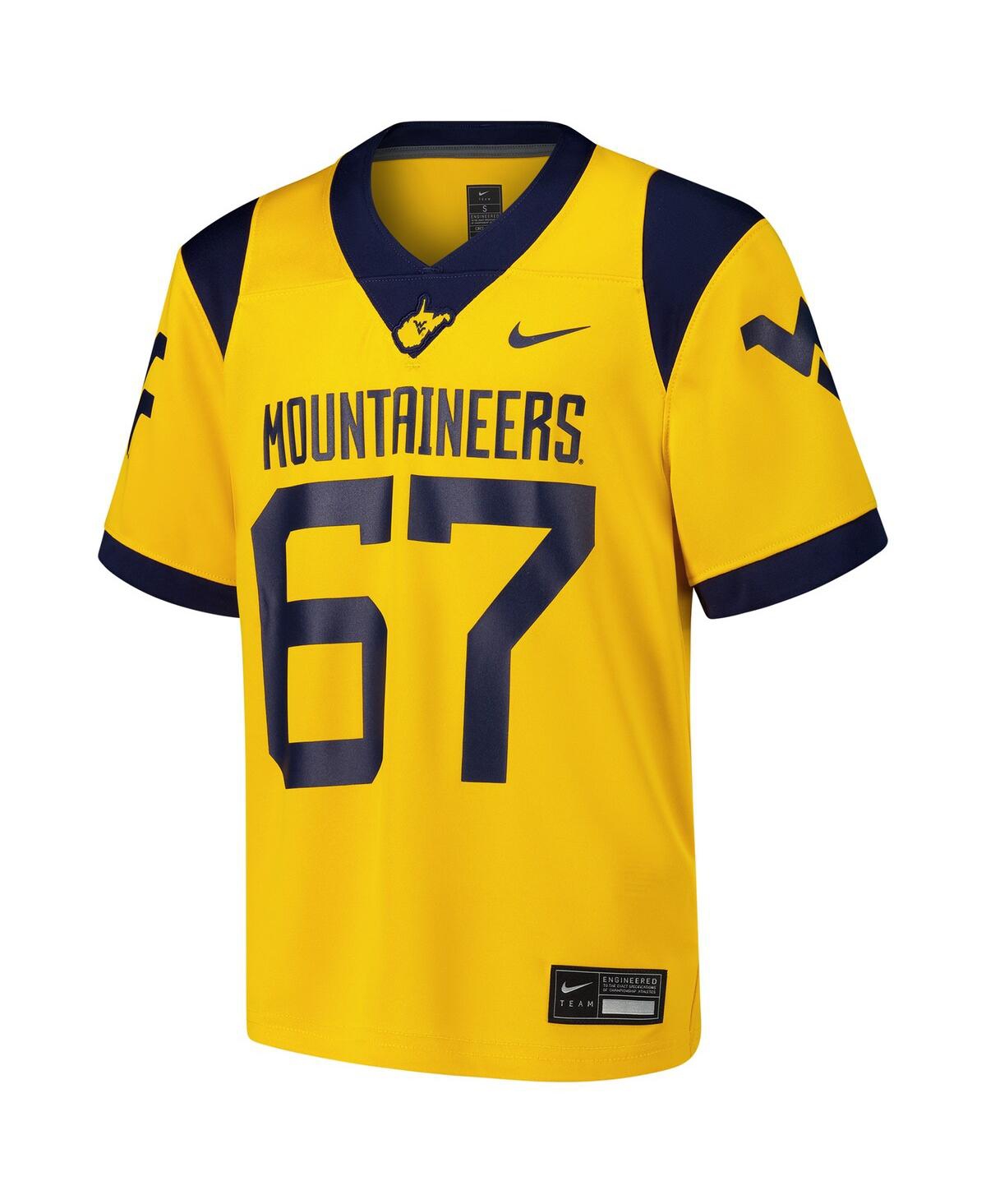 Nike Big Boys and Girls 67West Virginia Mountaineers Alternate Game Jersey - Gold