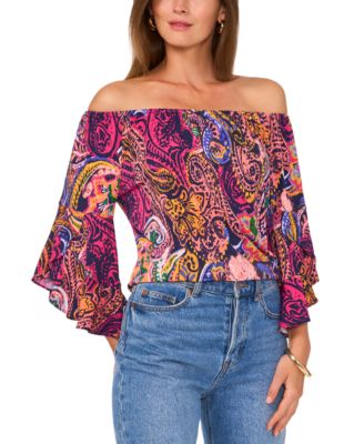 Vince Camuto - Women's Paisley Off-The-Shoulder Top