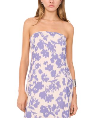 Women's Floral-Print Strapless Maxi Dress