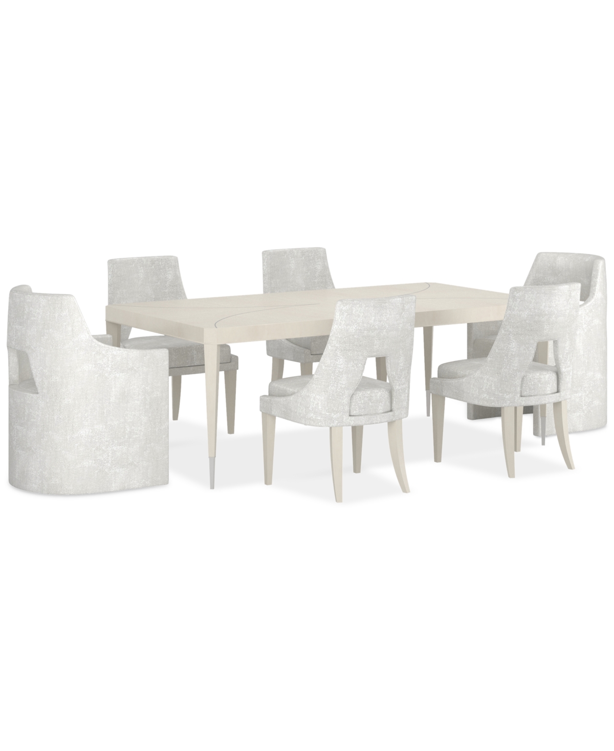 Macy's Mezzanine 7-pc. Dining Set (rectangular Table, 4 Side Chairs & 2 Arm Chairs) In No Color