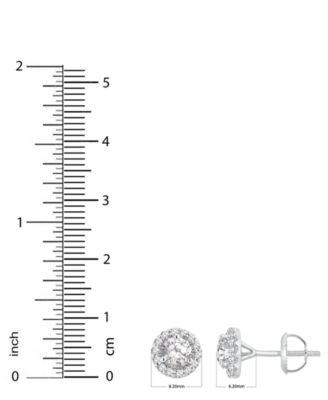 GIA Certified Diamond Halo Stud Earrings (1-1/4 ct. t.w.) in 14K White Gold