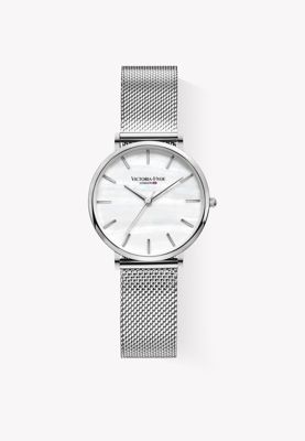 Women's Watch Round case 33mm Two-Tone Stainless Steel Bracelet Victoria Hyde - Silver
