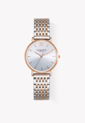 Women's Watch Round case 33mm Two-Tone Stainless Steel Bracelet Victoria Hyde - Silver rose gold