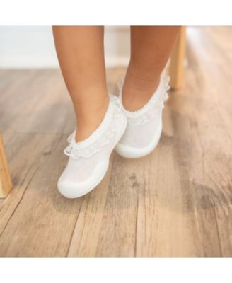Toddler First Walk Sock Shoes Flat - Snow Lace