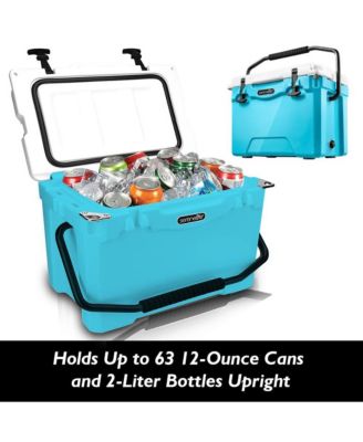 25-Quart Portable Cooler Box, Holds Up to 63 Cans