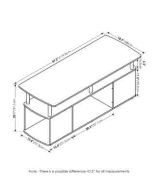 Modern TV Stand Media Entertainment Center for TV's up To 50" w/Open Storage Compartment for Living Room&Bedroom,Americano
