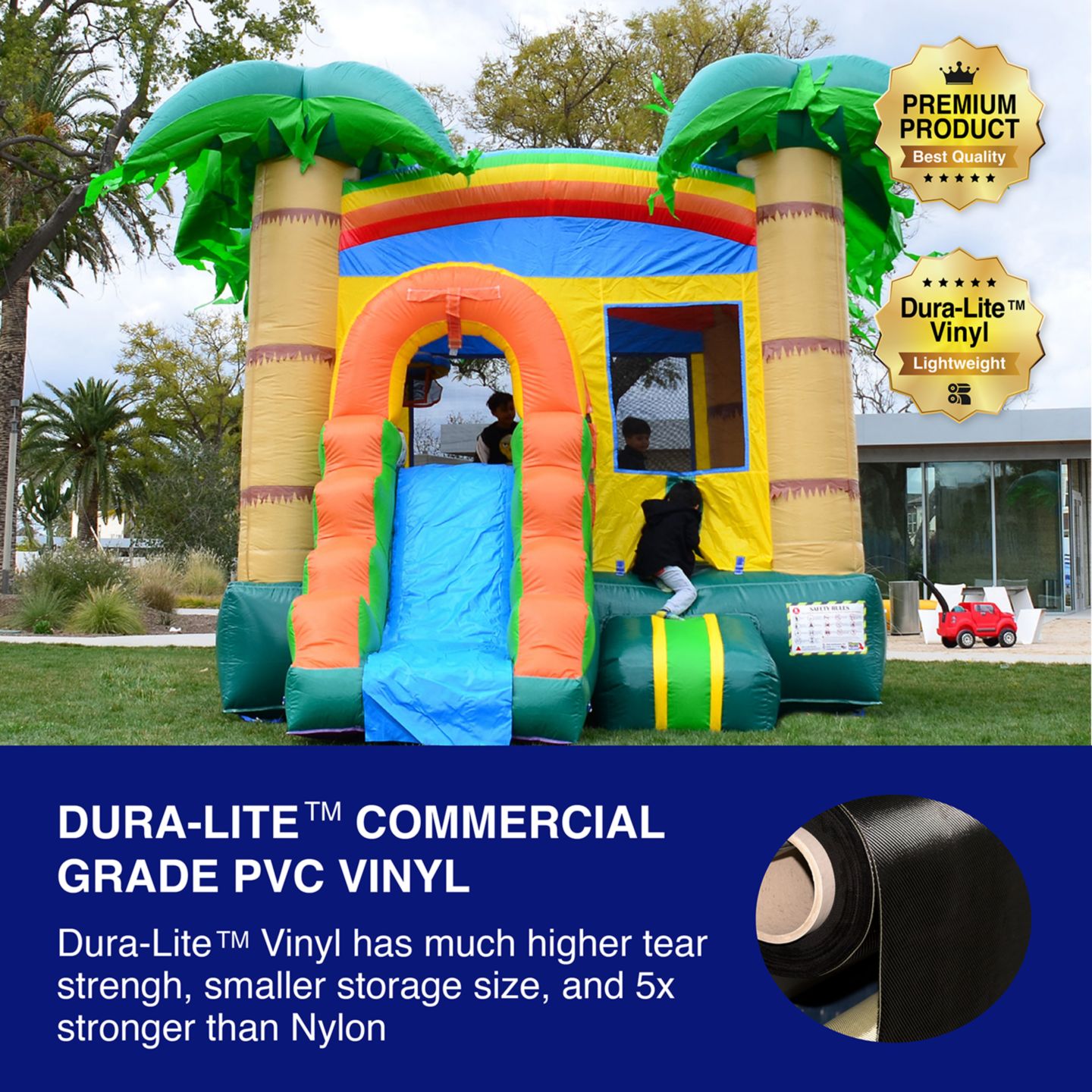 Детская игрушка HERO Kiddo HeroKiddo Tropical Breeze Commercial Grade Inflatable Bounce House & Water Slide Combo (No Blower, No Stakes), цвет: Open Miscellaneous — фото 3