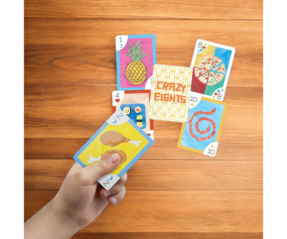 Slickblue Crazy Eights Illustrated Card Game - Fun and Colorful Deck for All Ages