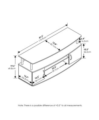 Modern TV Stand Media Entertainment Center for TV's up To 55" w/2-Door Storage Cabinet,Columbia Walnut/Black