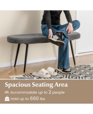 Upholstered Entryway Bench with Heavy-duty Metal Frame