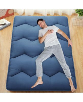 Queen Size Japanese Futon Mattress, Foldable Roll-Up Floor Mat, Tatami & Camping Pad