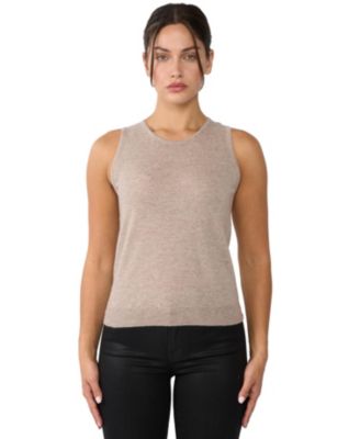 Women's 100% Cashmere Tank Tops Sleeveless Crewneck Sweater Vest