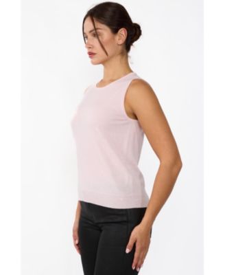 Women's 100% Cashmere Tank Tops Sleeveless Crewneck Sweater Vest