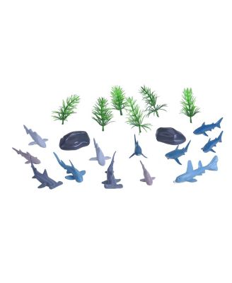 Bucket Mini Shark Figurines, 20 Pieces