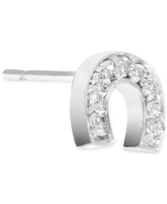 Cubic Zirconia Horseshoe Stud Earrings (1/3 ct. t.w.) in Sterling Silver