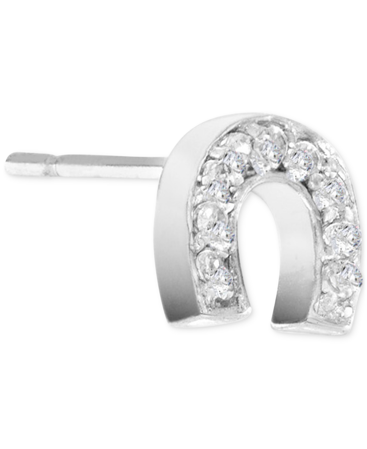 Macy's Cubic Zirconia Horseshoe Stud Earrings (1/3 Ct. T.w.) In Sterling Silver In Silver