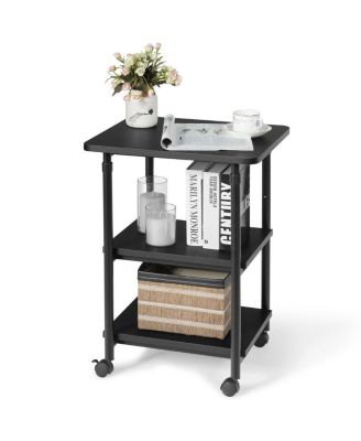 3-tier Adjustable Printer Stand with 360&amp;#xB0; Swivel Casters