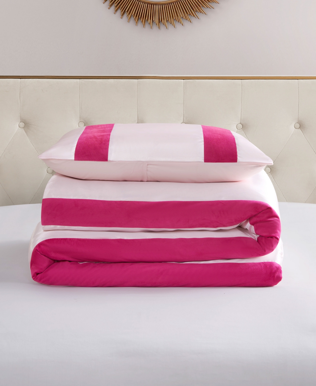 Juicy Couture Velvet Stripe On Satin 2-pc. Comforter Set, Twin/twin Xl In Pink Marshmallow