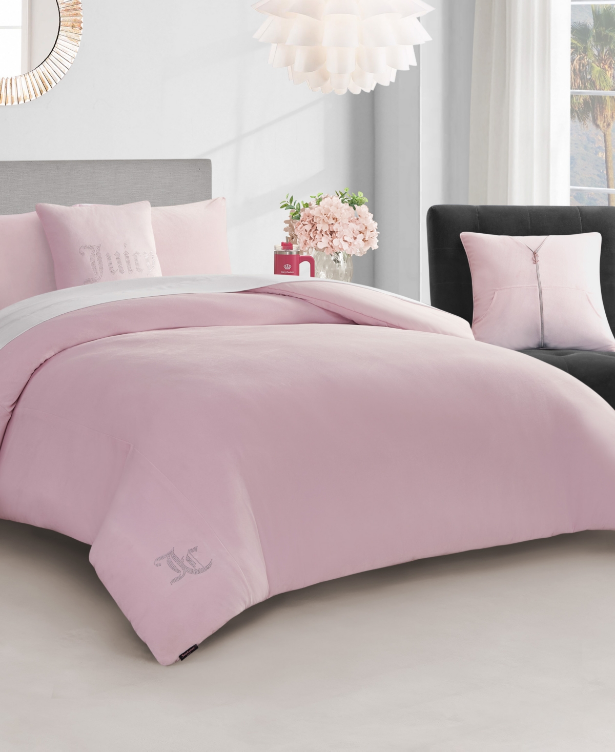 Juicy Couture Velour 3-pc. Comforter Set, Twin/twin Xl In Pink Marshmallow