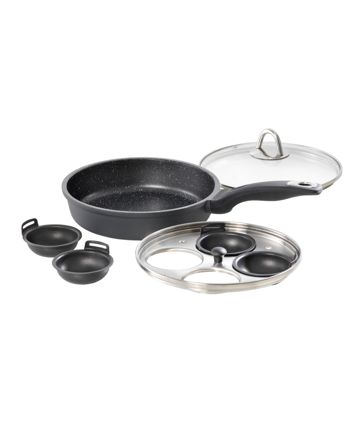Cuisine::pro Granite 1.4qt Cast Aluminum Egg Poacher In Black