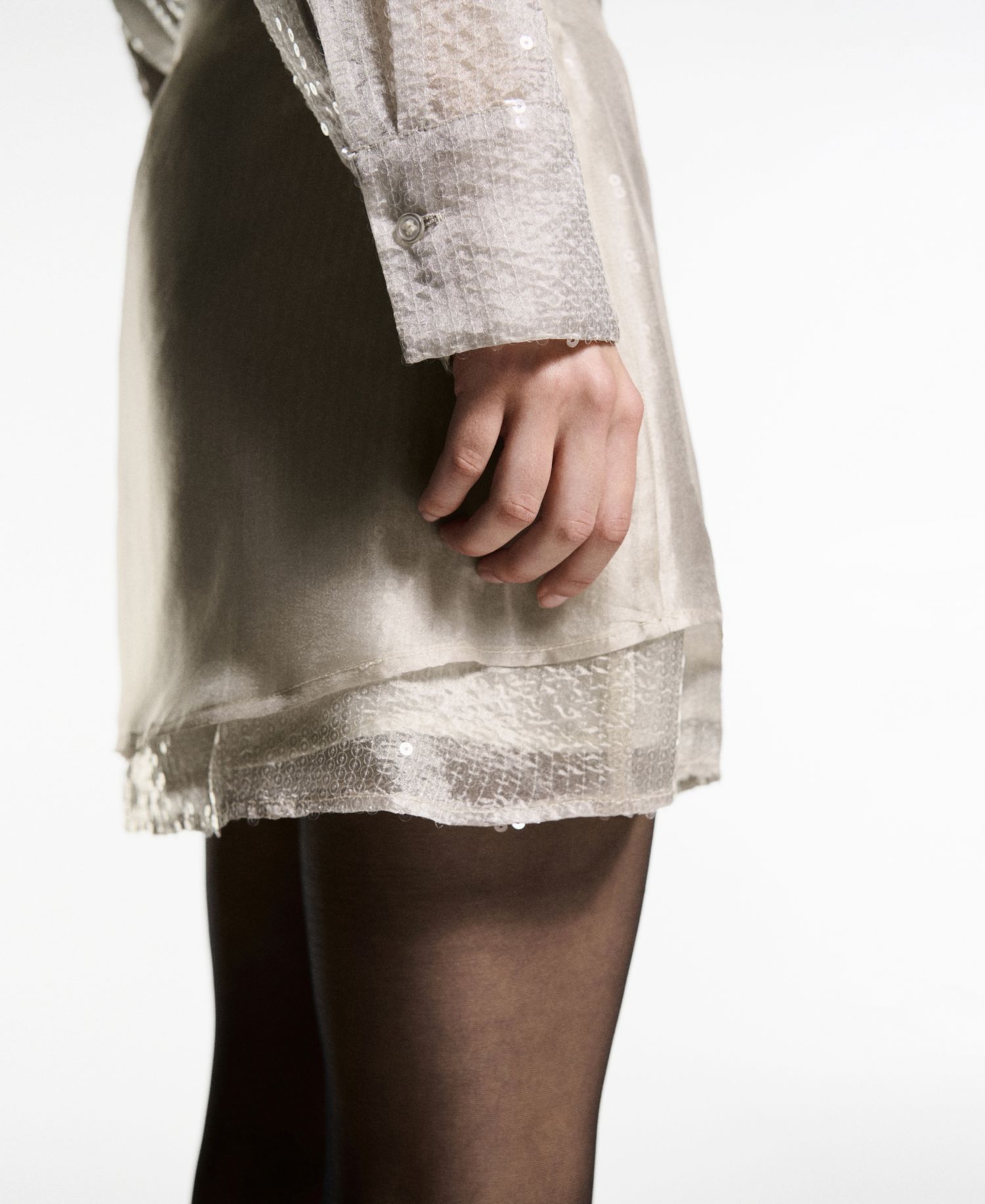 Women's Semi-Transparent Sequined Shirt