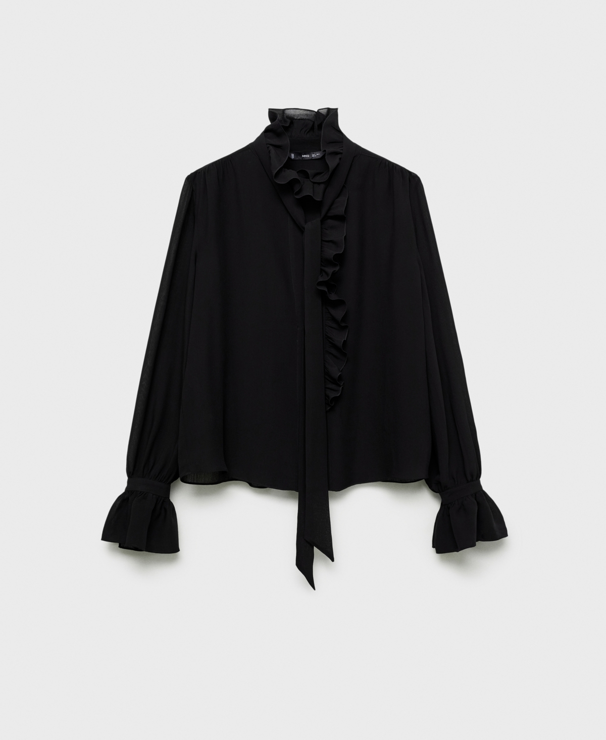 Mango Women's High Neck Ruffle Blouse