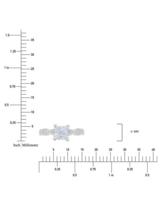 Cubic Zirconia Cushion & Round Rope Style Promise or Engagement Ring