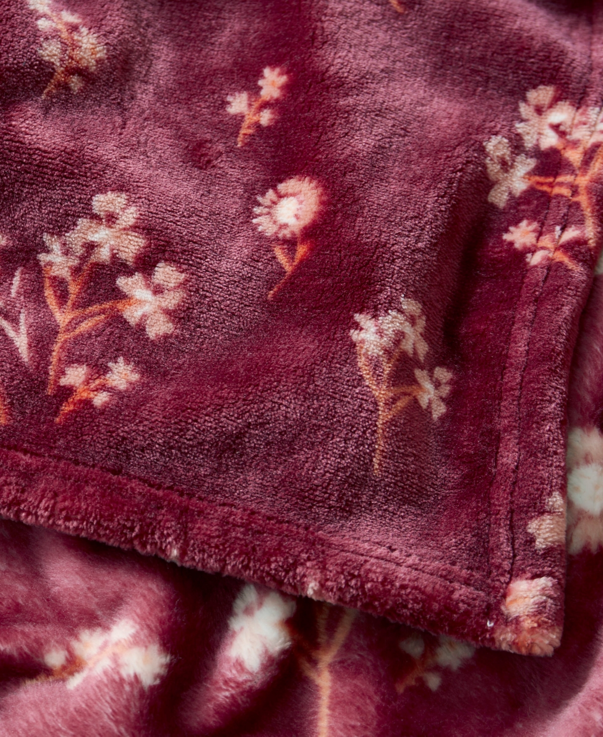 Shop Lucky Brand Daisy Floral Cozy Plush Throw, 50" X 70" In Red