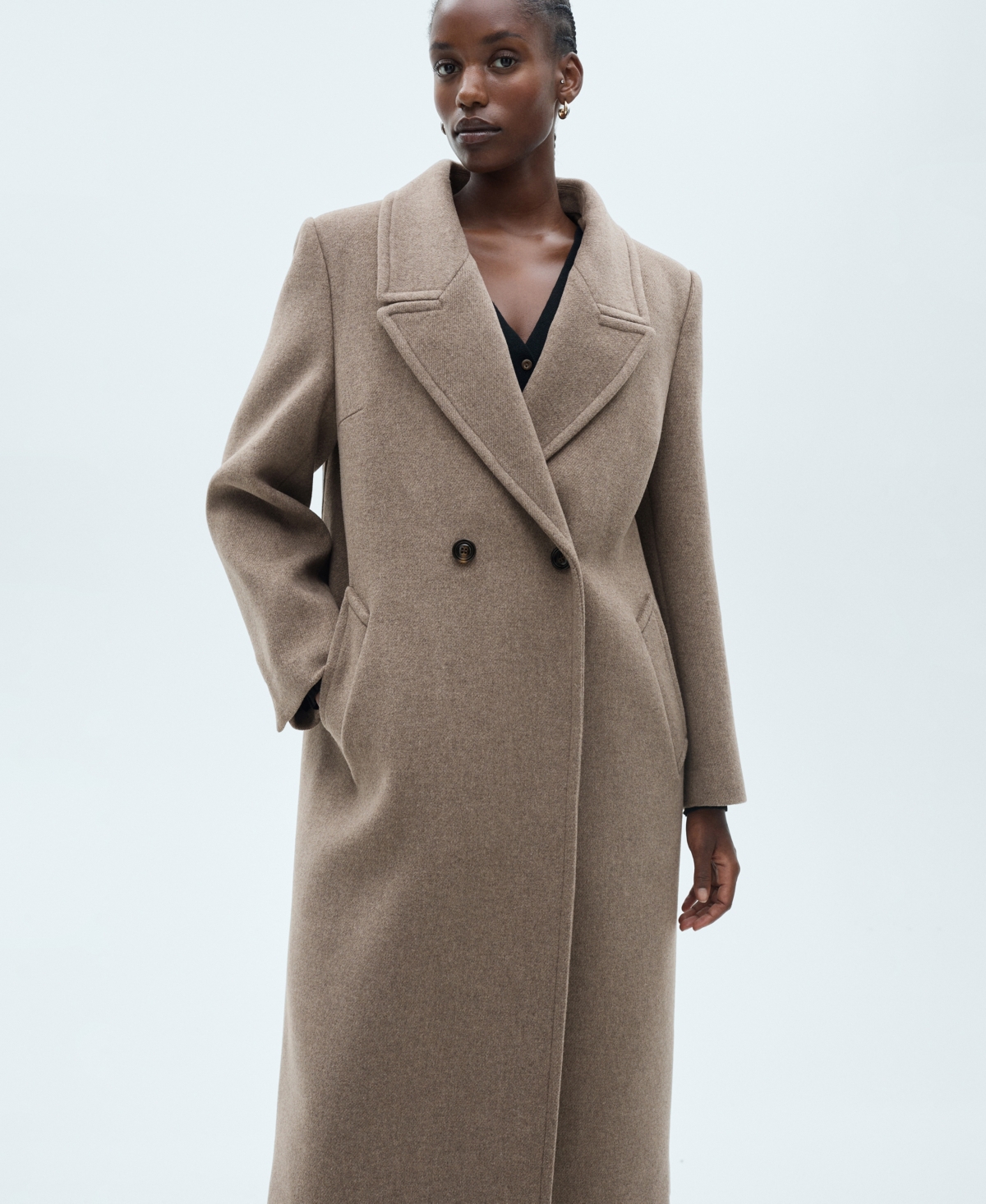 Mango Women's Lapels Wool Coat