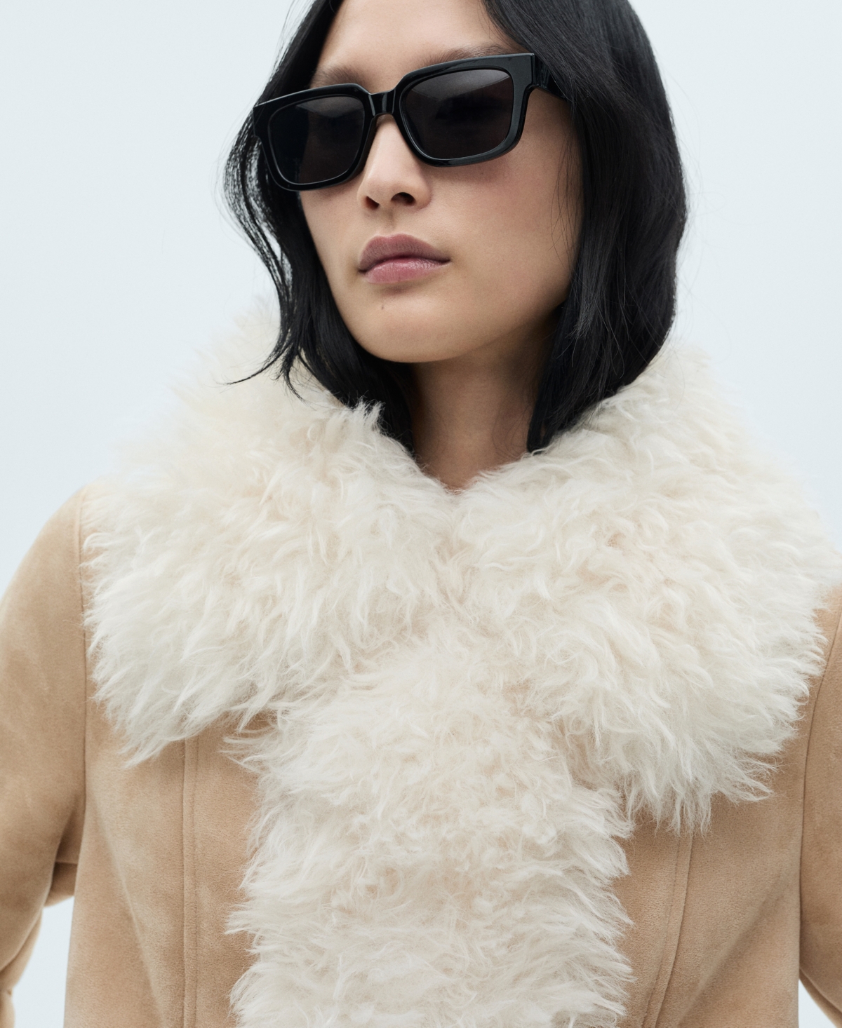 Mango Women's Shearling-Lined Coat