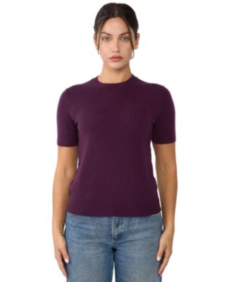Women's 100% Cashmere Crewneck Short Sleeve Sweater