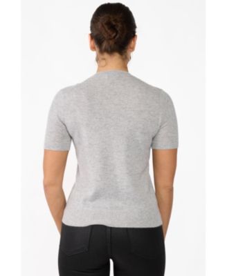 Women's 100% Cashmere Crewneck Short Sleeve Sweater