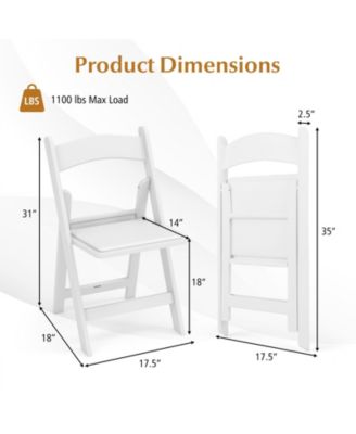 4 Pack Resin Folding Chairs with Padded Seat