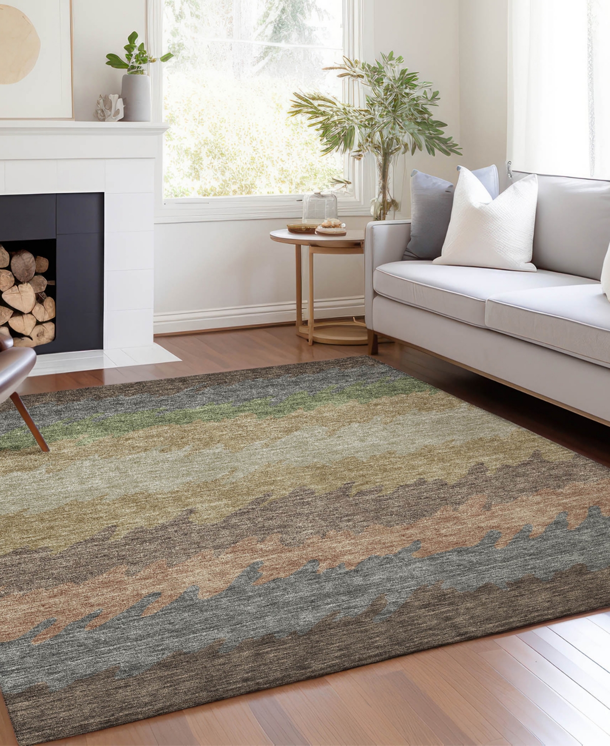 Addison Chantille Machine Washable Acn736 5'x7'6" Area Rug In Chocolate