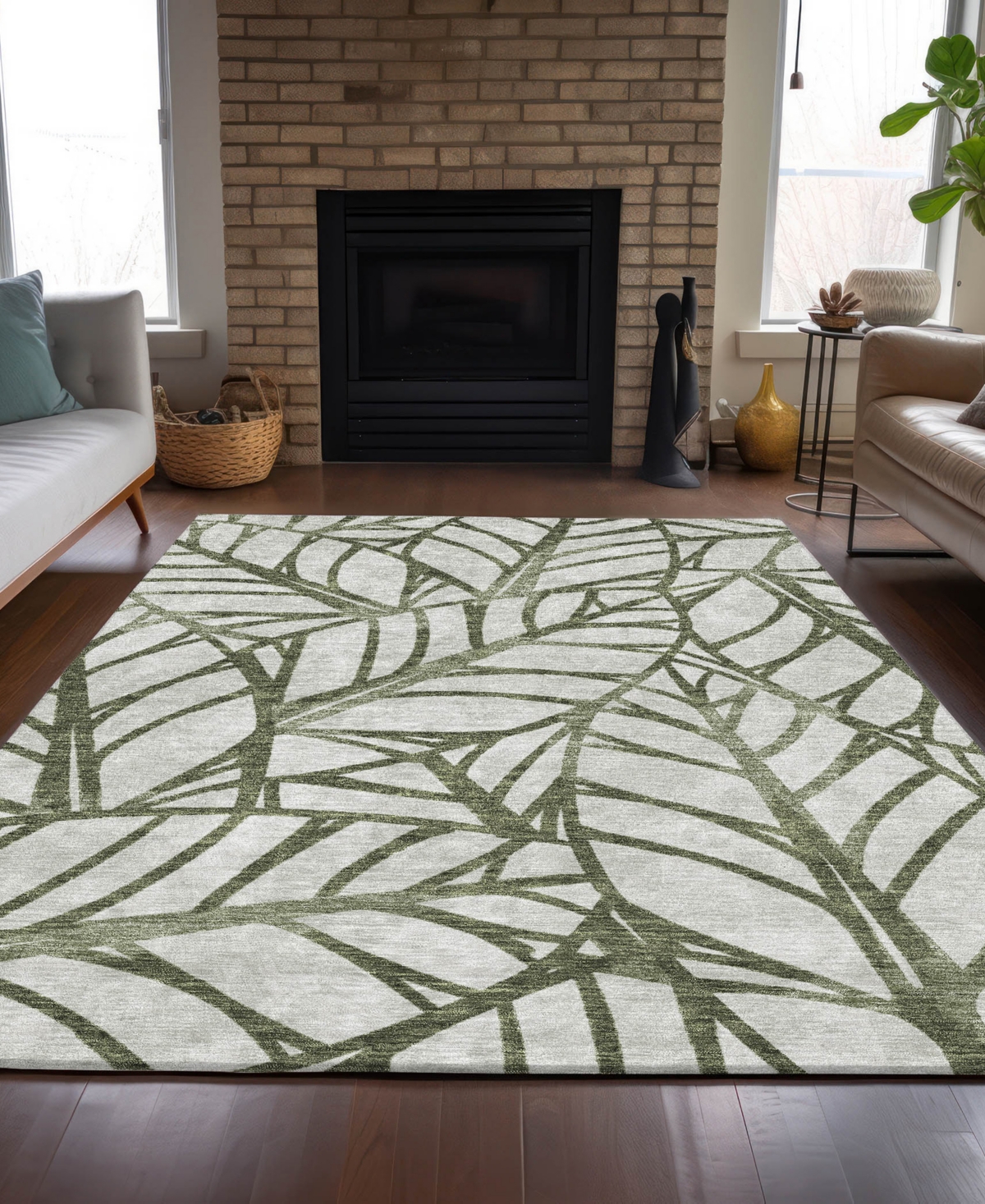 Addison Chantille Acn741 3'x5' Area Rug In Olive