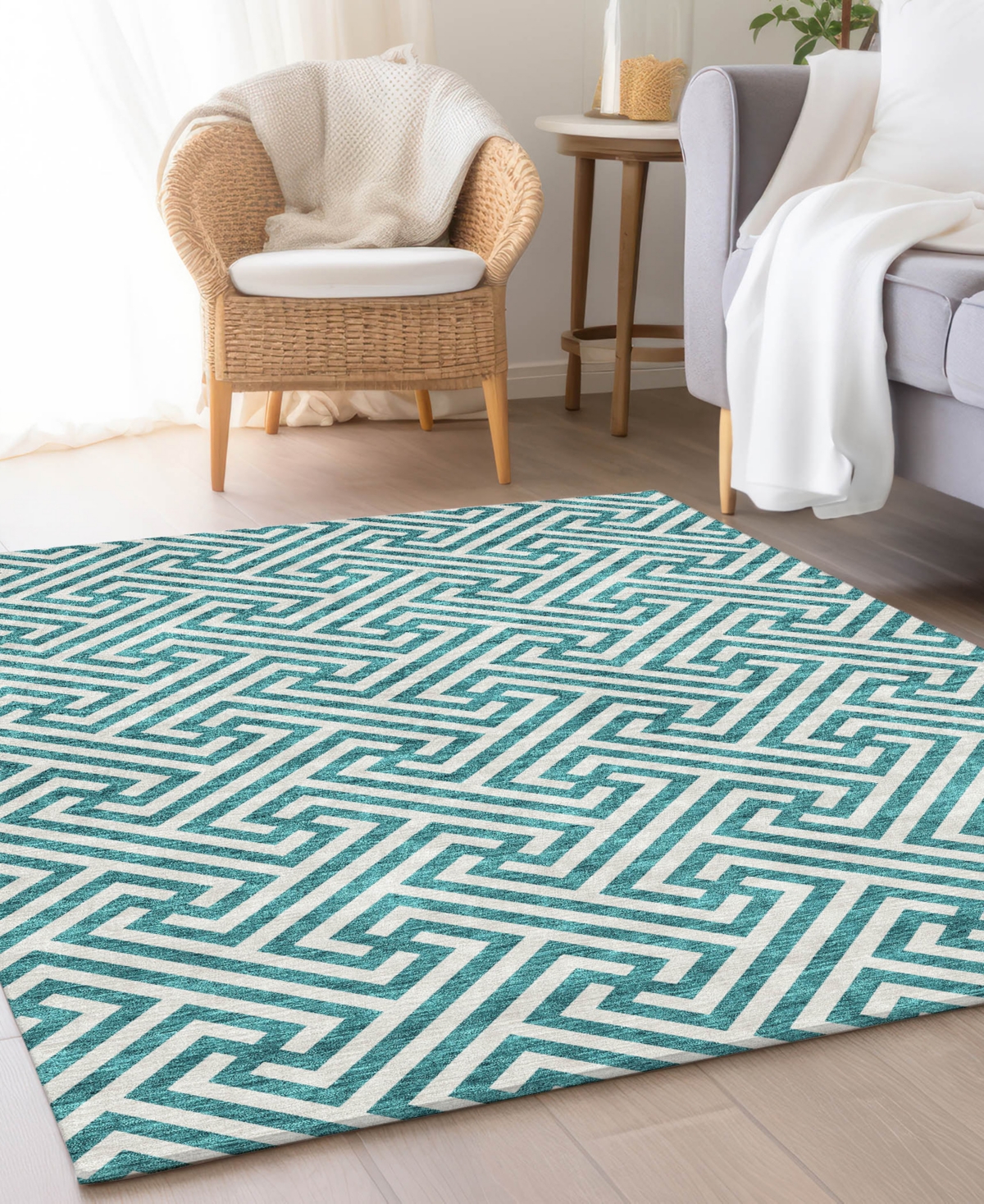 Addison Chantille Acn731 8'x10' Area Rug In Teal